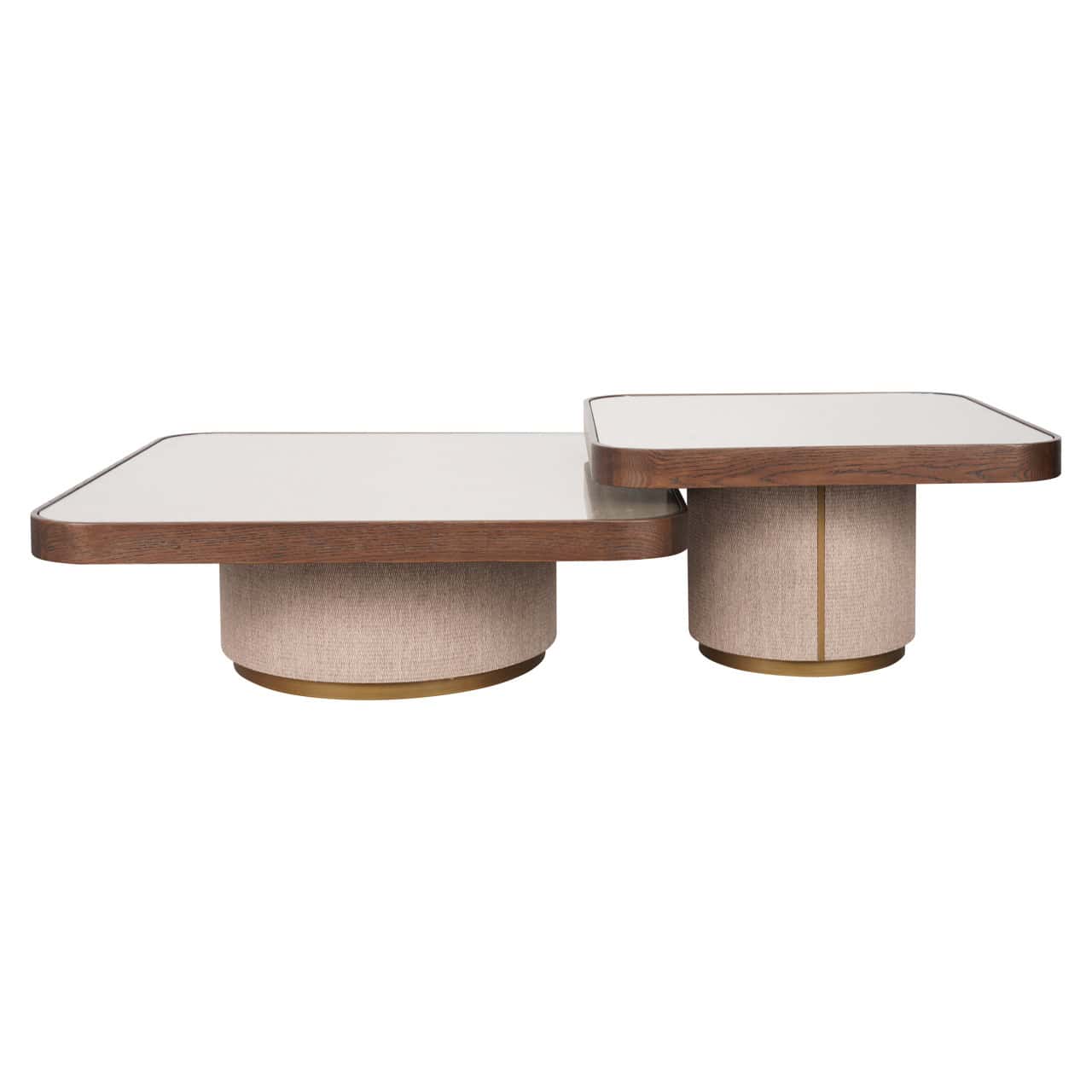 Coffee table Willox beige glass set of 2