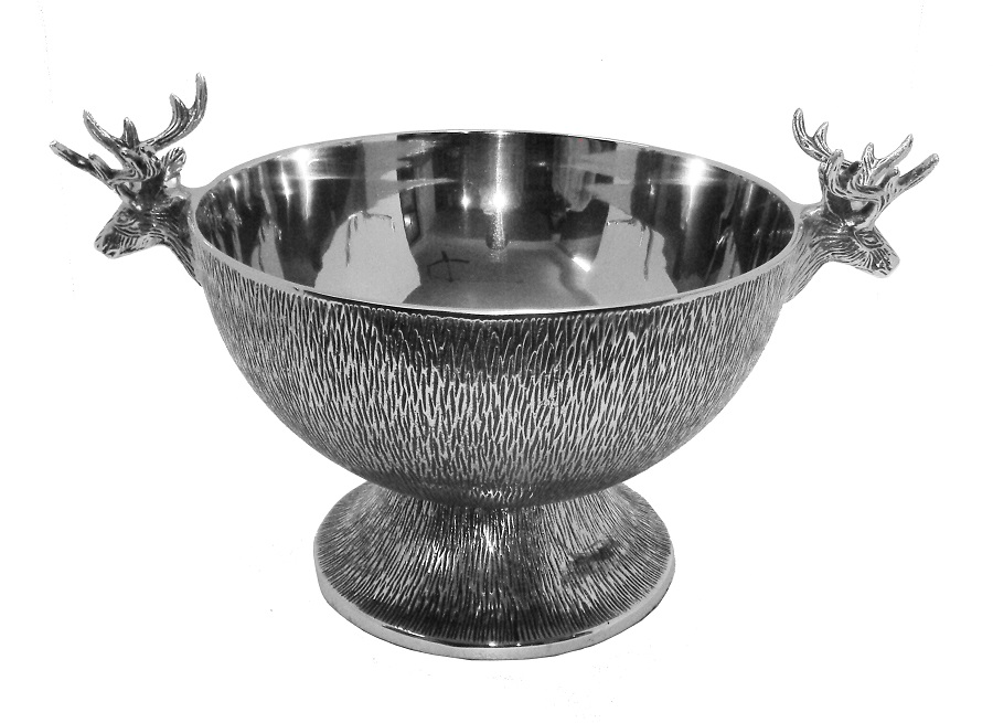 Champagne cooler cerfs nickle 41x29x24h