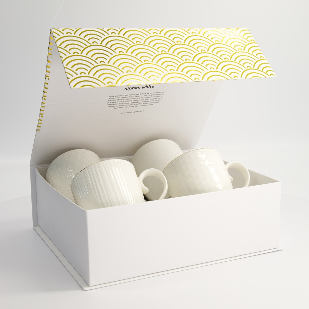 Nippon White Gold Rim Mug Giftset 4pcs