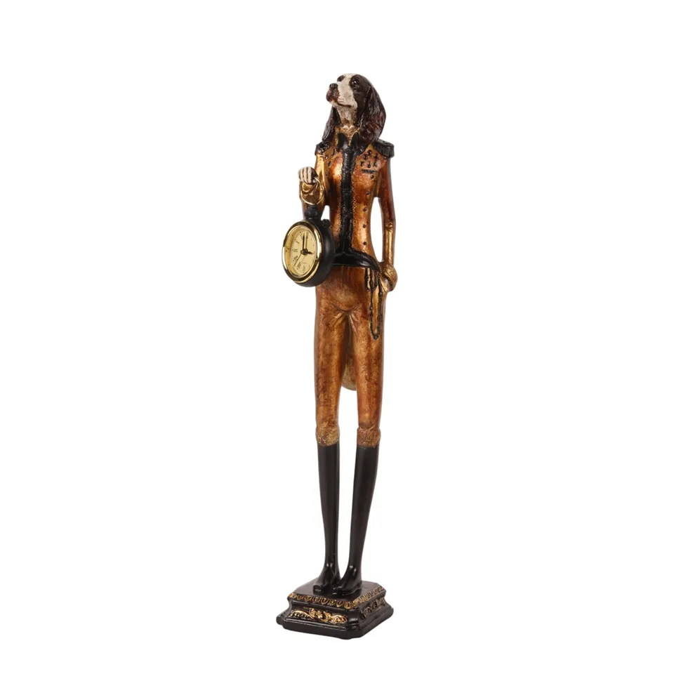 Standing Dog with Clock Figurine 50 cm