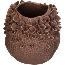 Vază din gresie ceramică, mov, 26,5x25x24,5 cm