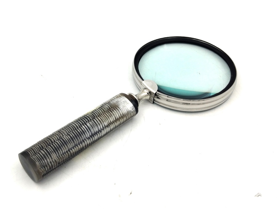 Magnifying glass grey horn hand 23cm