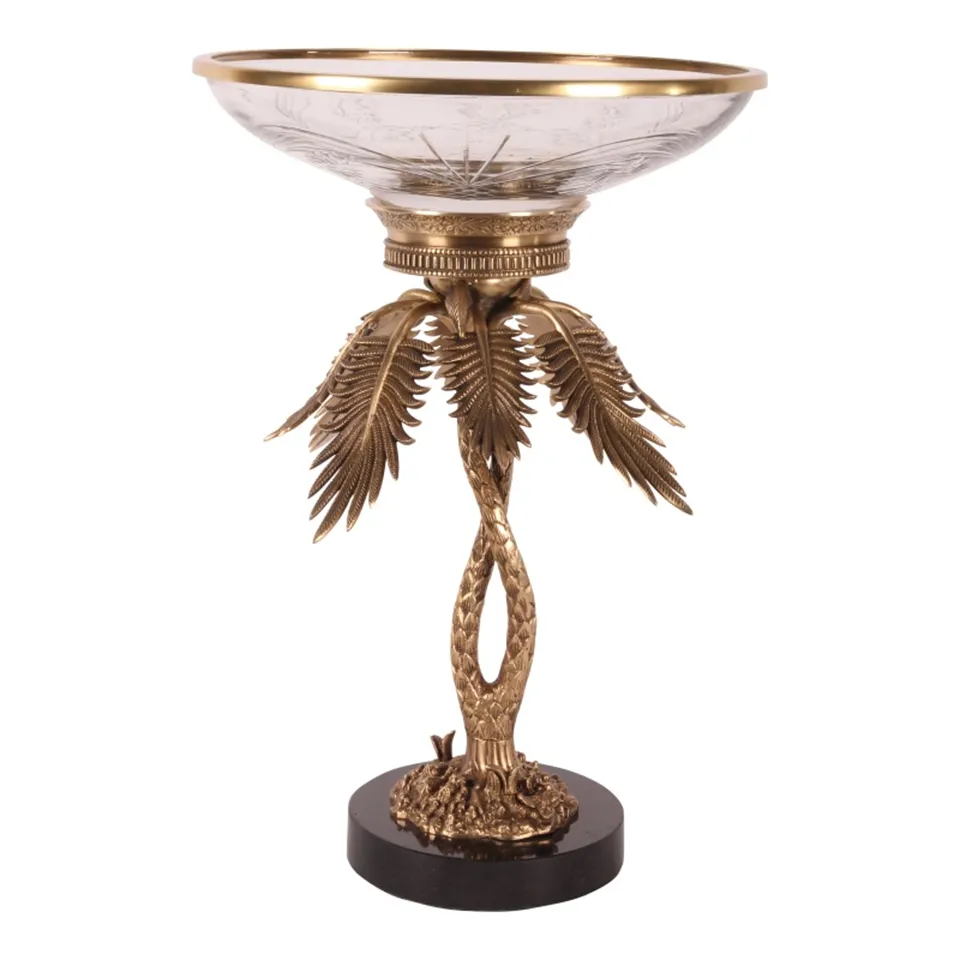 Bowl glass/ brass 54 cm