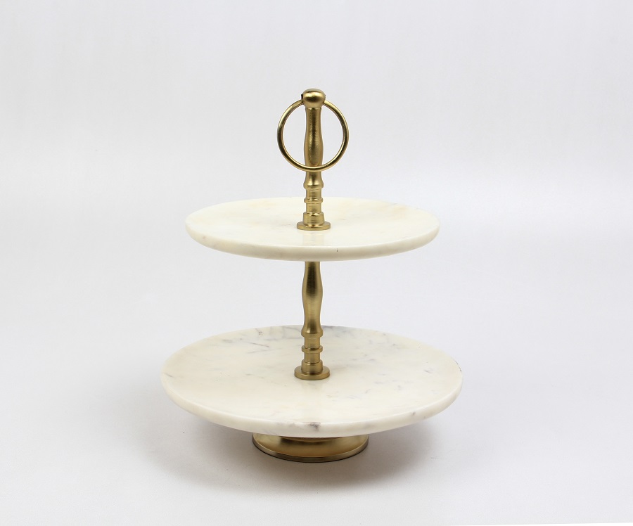 2tier Plate stand gold