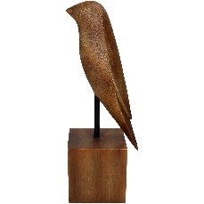 Pasăre decorativă din polirășină, maro, 11x8,7x30 cm
