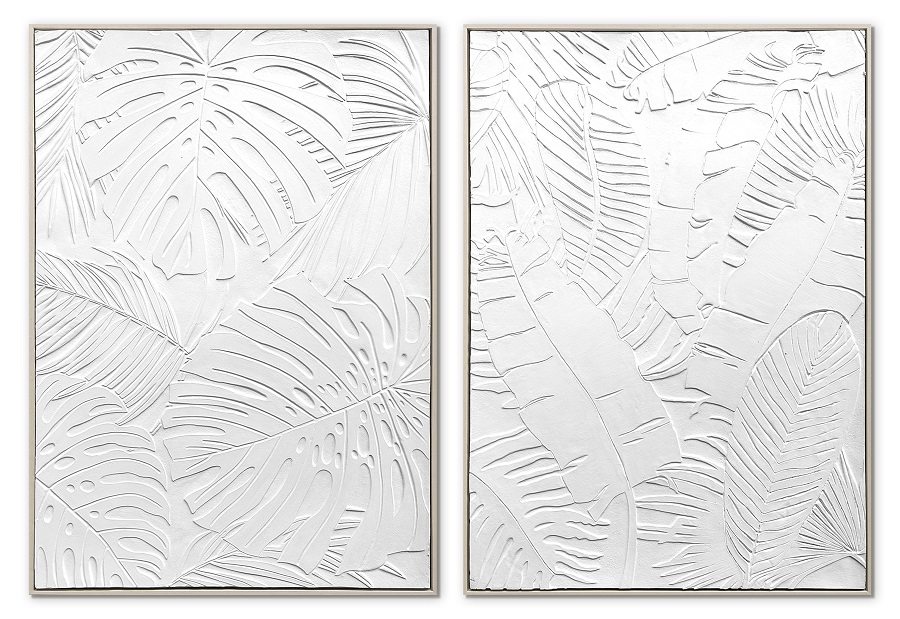 frame 3d tree leaves white 100x140h