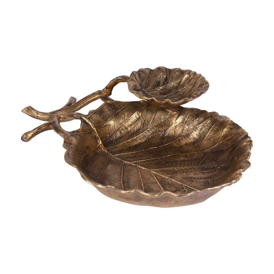 Plate Leaf 44 cm - Gold -