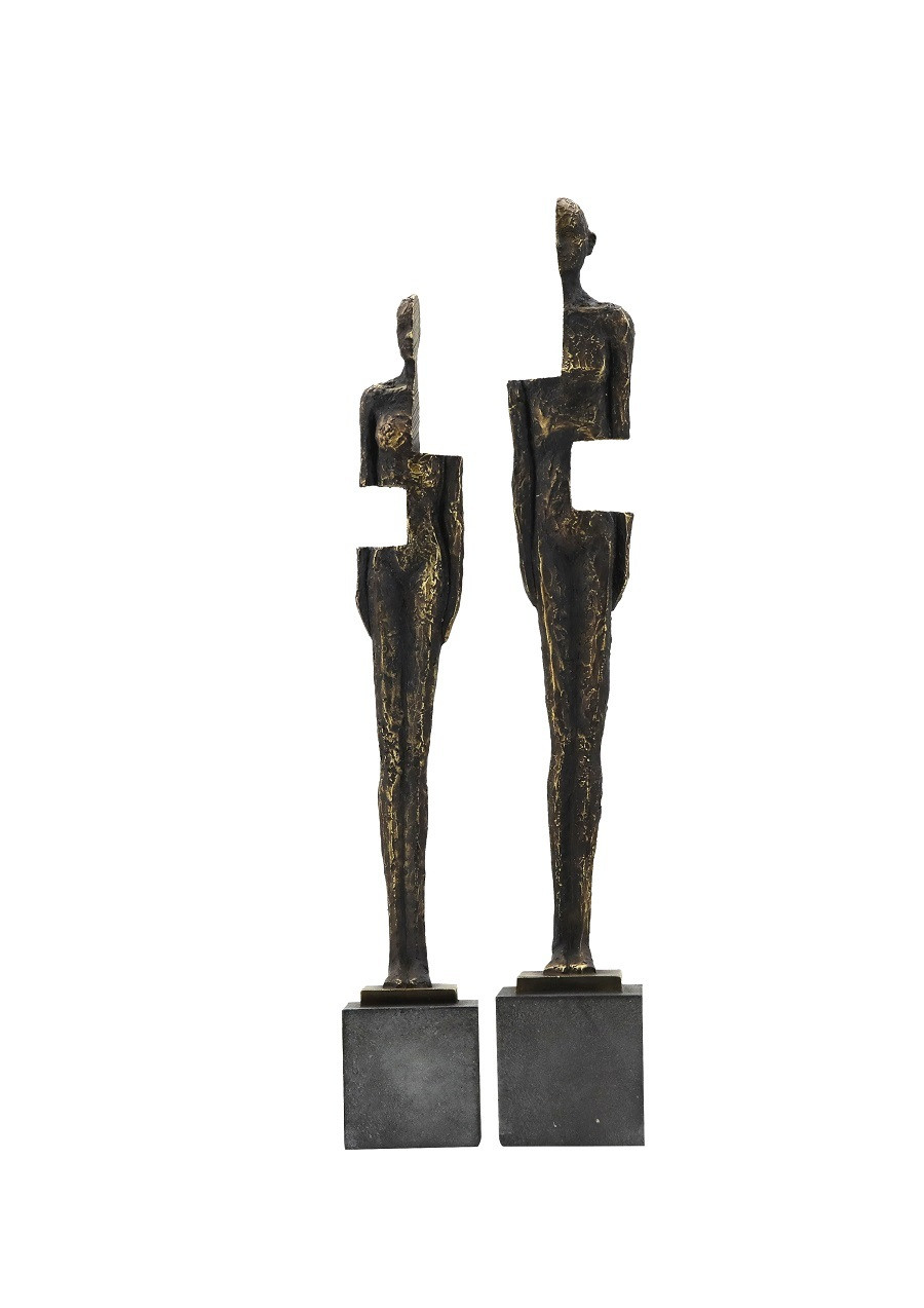 Statuetă suprarealistă personaje, din rășină, H53 cm