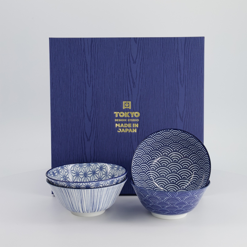 Nippon Blue Rice Bowl Giftset 4pcs