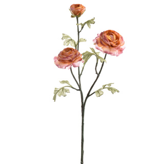 Set 3 ranunculus artificiali, 72 cm, roz