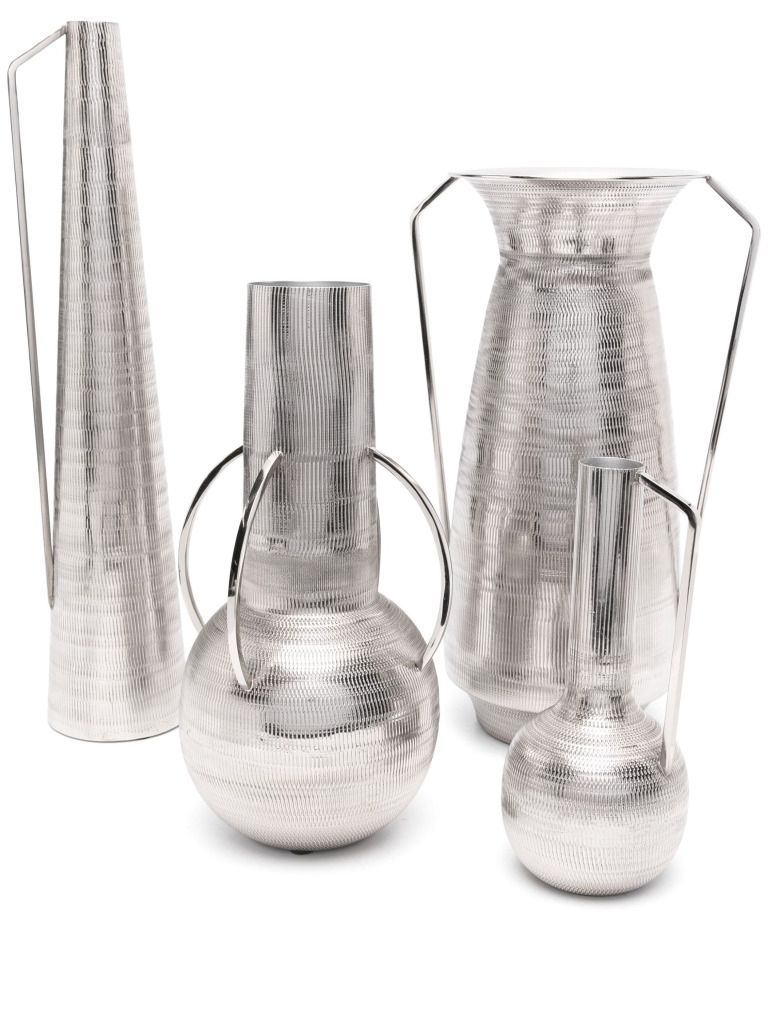 Vază Roman Nurling argintie D, H52 cm