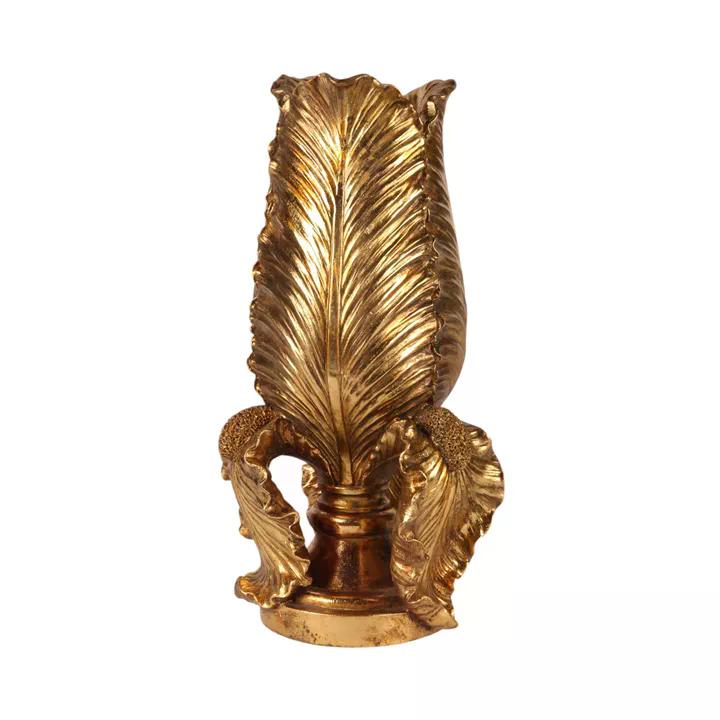 Vază antică din rășină aurie, 36,8 cm
