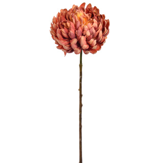Crizantemă mare artificială, 65 cm, portocaliu