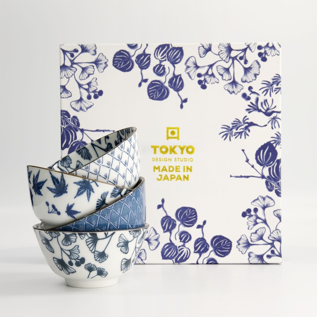 Set cadou Flora Japonica, 4 boluri de orez, 12 cm