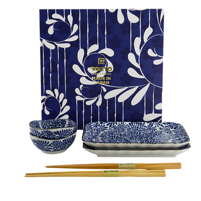 Set sushi Aizome Tako Karakusa, 6 piese