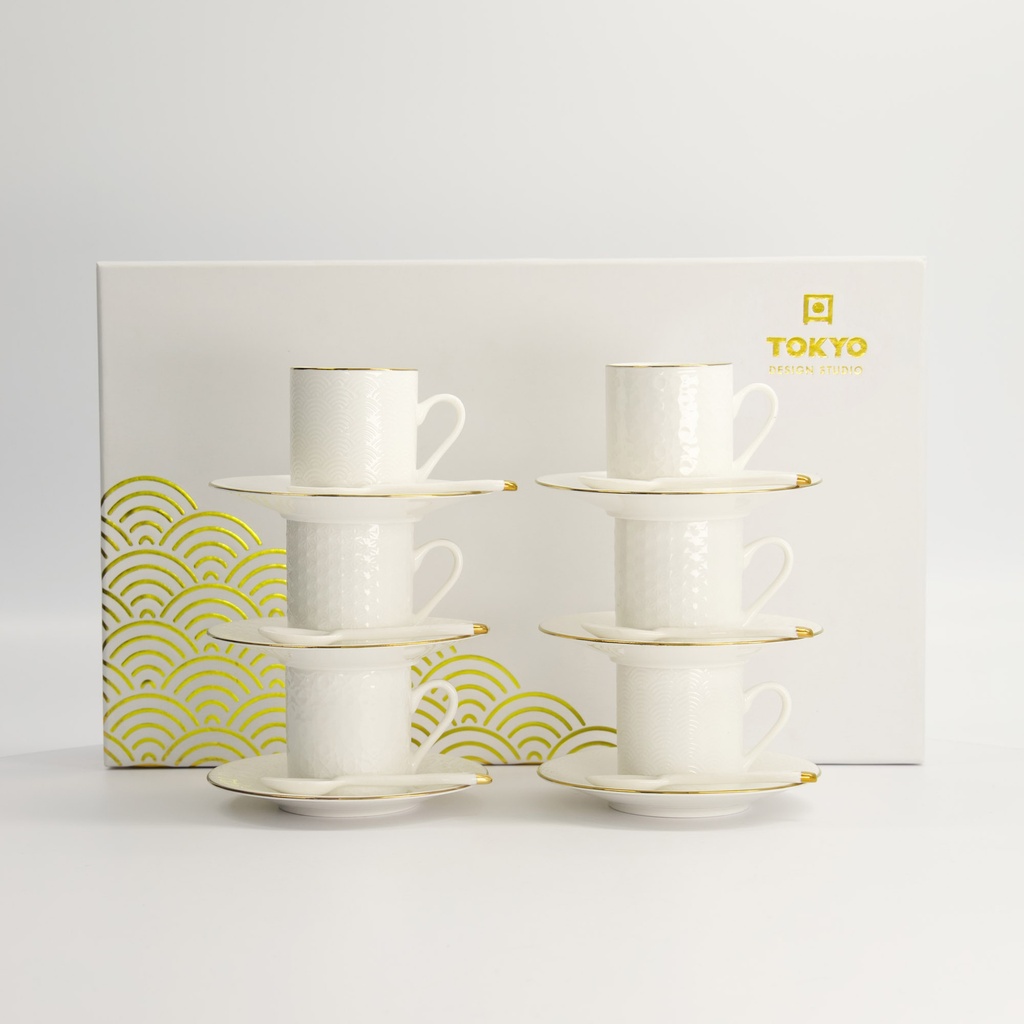 Nippon White Gold Rim Espresso Set 18pcs