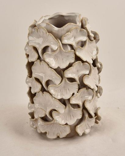 Vază ceramică Las Palmas, bej/alb, D25 cm