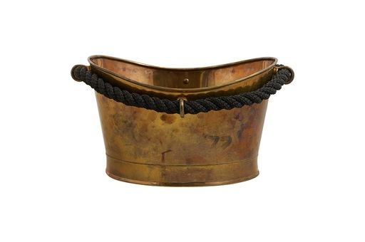 Frapieră pentru șampanie, alamă vintage cu frânghie neagră