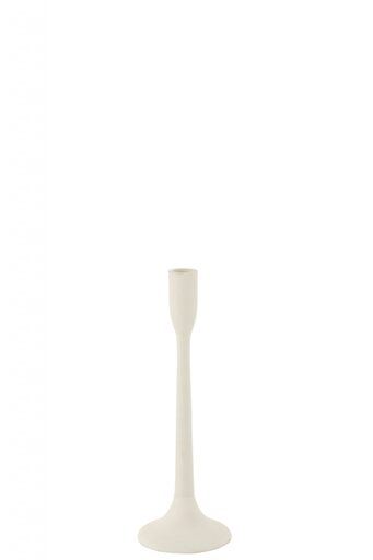 Sfeșnic metalic mat alb, S, 10,5 cm