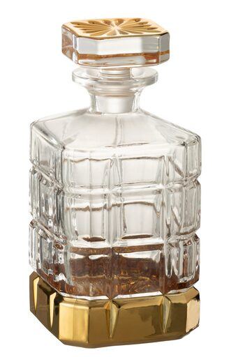 Sticlă de whisky, transparent/auriu
