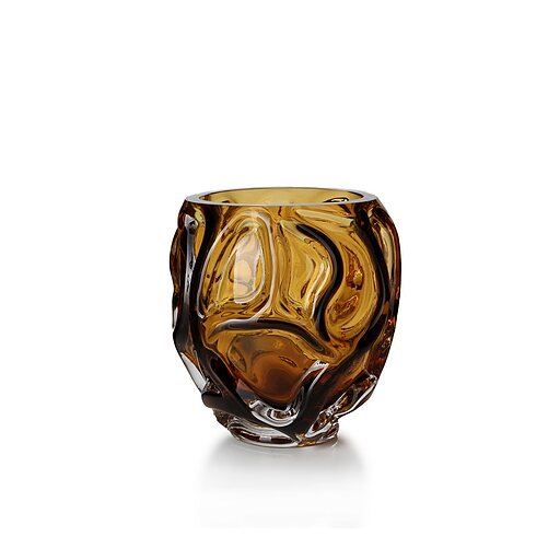 Vase in amber glass budapest d23,7x25h