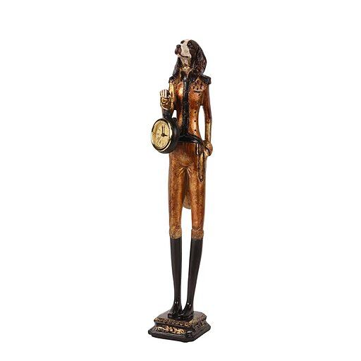 Standing Dog with Clock Figurine 50 cm