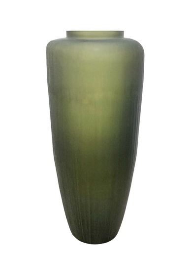 Vază Phuket din sticlă verde aspect piatră, H72 cm