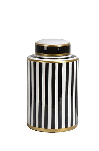 White/black ceramic cannister 27,5h