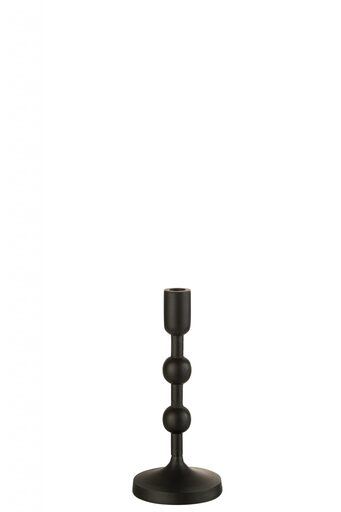 Sfeșnic Balls, aluminiu negru, L, 12,5x12,5x29 cm