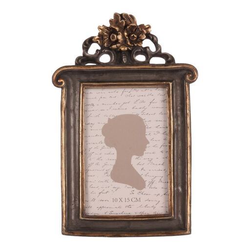 Ramă foto bronz cu ornament ajurat, 10x15 cm