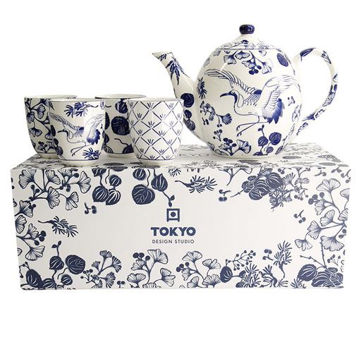 Set de ceai Flora Japonica, ceainic 1300 ml cu 4 cești