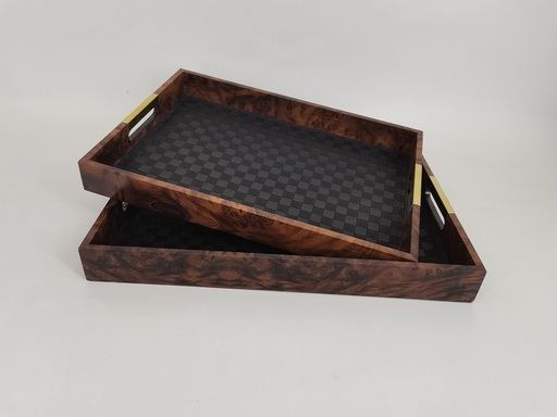 Tavă dreptunghiulară imitație lemn de rădăcină, 43x30 cm