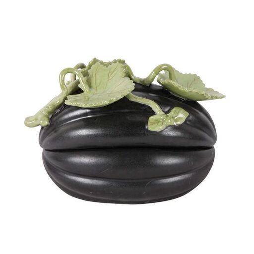Cutie dovleac cu frunze, negru/verde