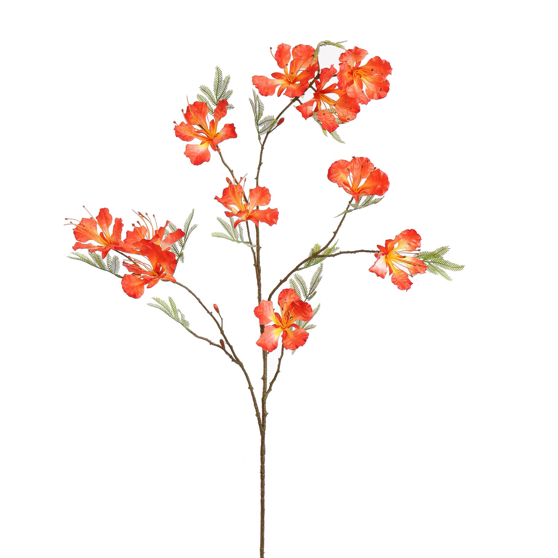 Ramură Flame Tree artificială, 122 cm, roșu