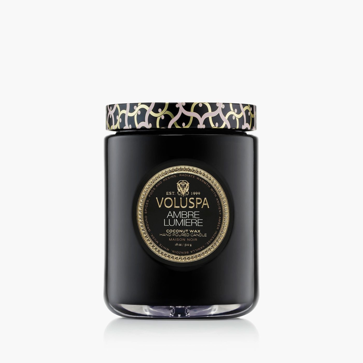 Lumânare parfumată Ambre Lumiere, borcan mare 18 oz