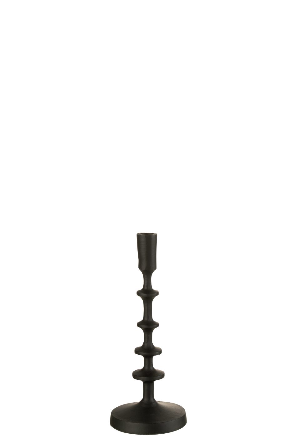 Sfeșnic Izy, aluminiu negru, S, 12,5x12,5x32 cm