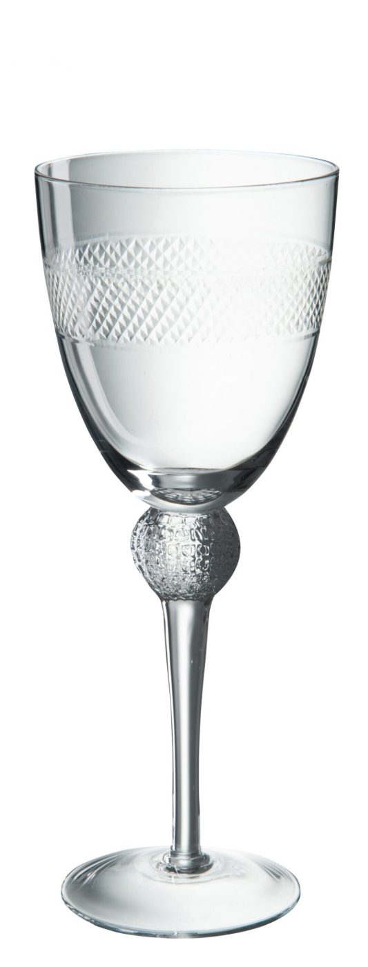 Pahar de vin gravat, transparent, 9x23 cm