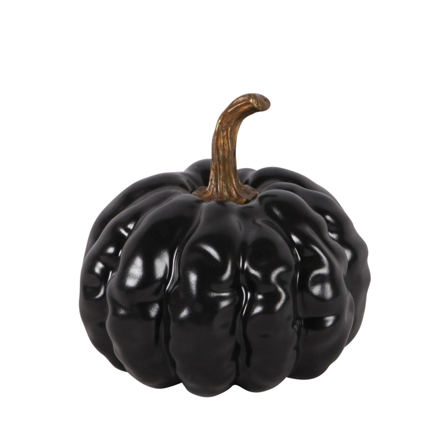 Dovleac decorativ rotund cu mâner bronz, mic