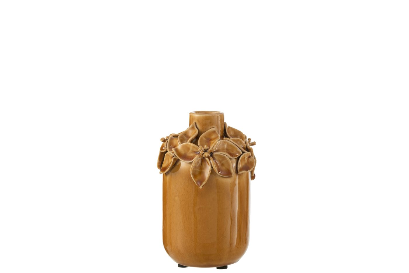 Vază Flower din ceramică ocru