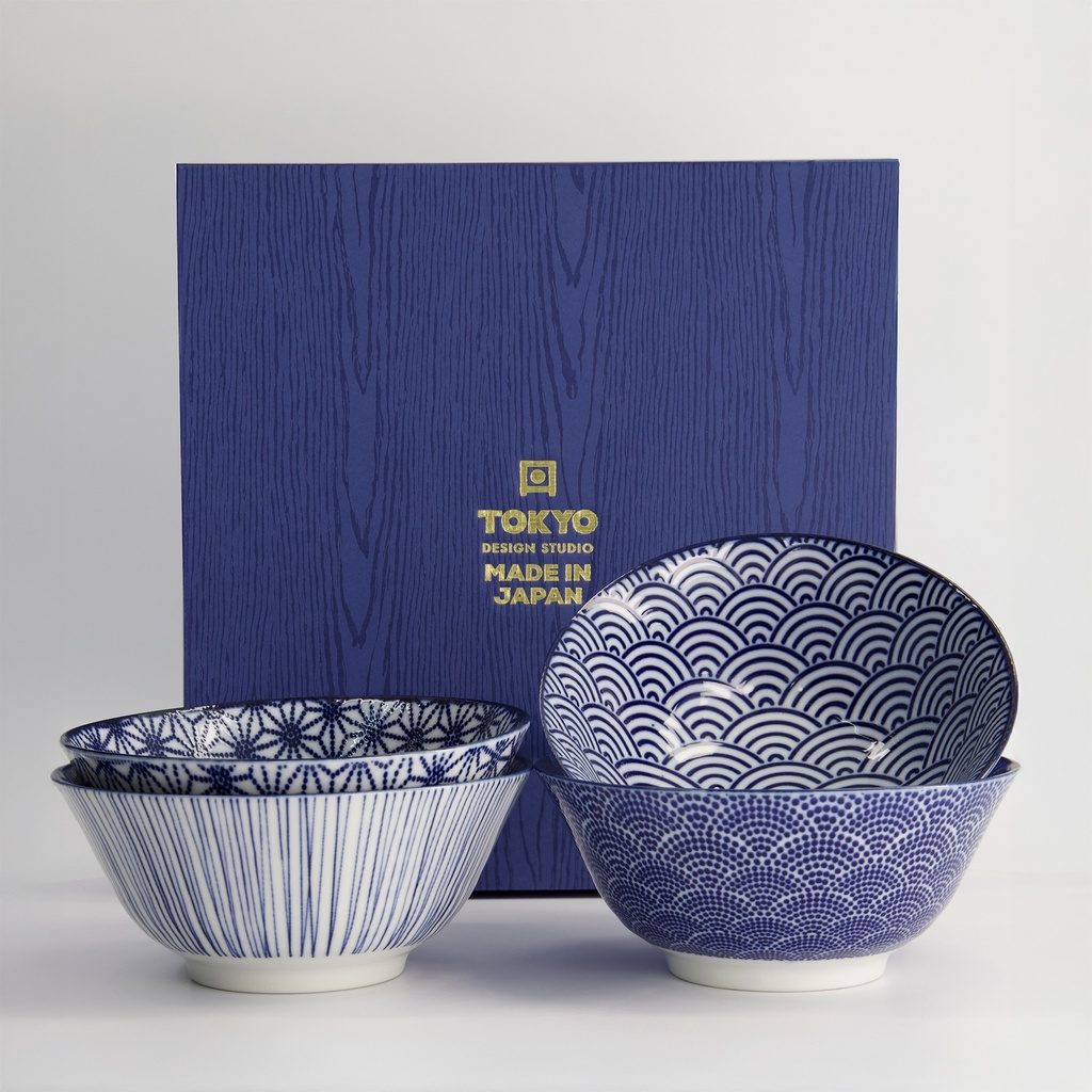 Nippon Blue Tayo Bowl Giftset 4pcs