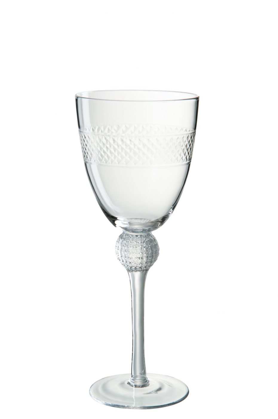 Pahar de vin gravat, transparent, 9x24 cm